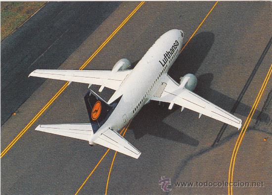 Postales: POSTAL  AVION BOEING 737-500 DE LUFTHANSA. - Foto 1