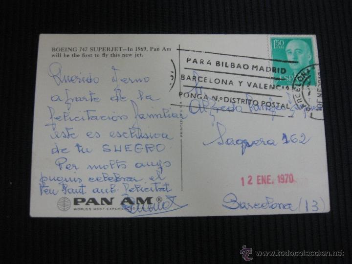 Postales: POSTAL. BOEING 747. PAN AM. - Foto 2