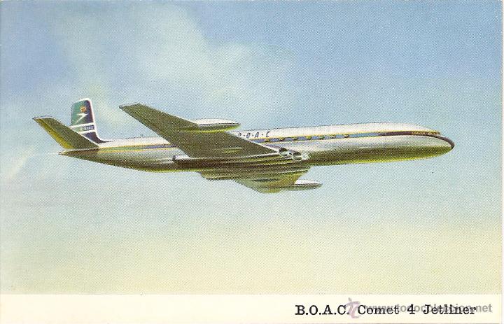 Postales: POSTAL TEMA AVION, BOAC., COMET 4 JETLINER - Foto 1