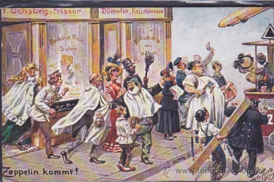 Postales: POSTAL ILUSTRADA ZEPPELIN KOMMT - Foto 1