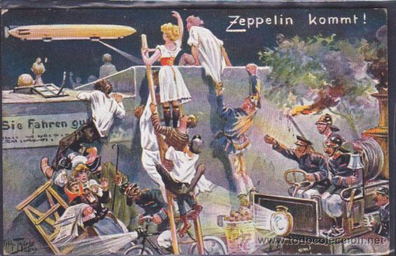 Postales: POSTAL ILUSTRADA ZEPPELIN KOMMT - Foto 1