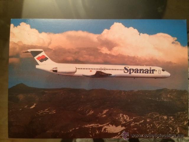 Postales: POSTAL AVION SPANAIR MD83 - Foto 1