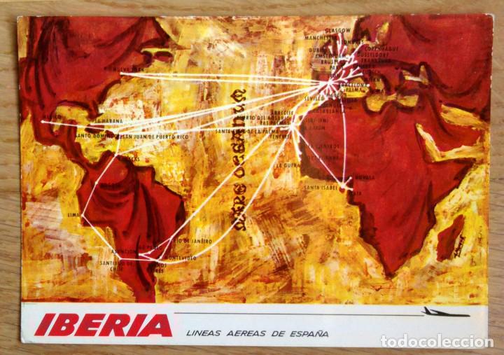 Postales: IBERIA - MAPA DE RUTAS - Foto 1