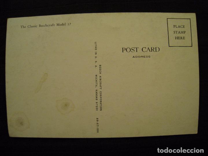 Postales: POSTAL - THE CLASSIC BEECHCRAFT MODEL 17. - Foto 3