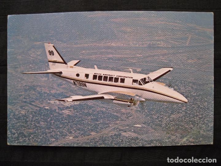 Postales: POSTAL - THE BEECHCRAFT 99 AIRLINER. - Foto 2