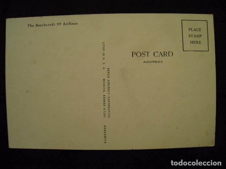 Postales: POSTAL - THE BEECHCRAFT 99 AIRLINER. - Foto 3