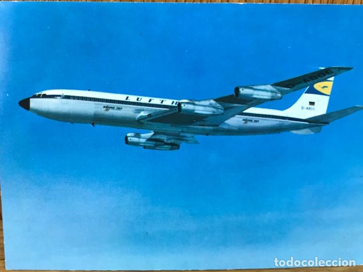 Postales: Avi&oacute;n Boeing 707 intercontinental - Lufthansa - Foto 1