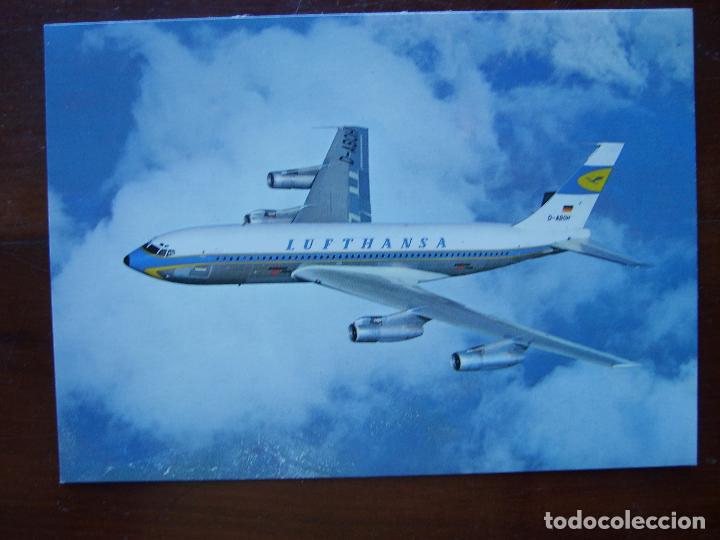 Postales: Lufthansa Boeing jet 720 B Color postal - Foto 1