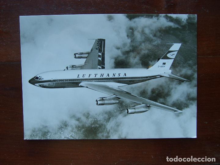 Postales: Lufthansa Boeing jet 720 B Blanco y negro postal - Foto 1