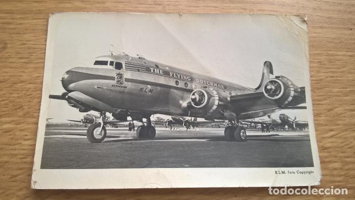 Postales: Avi&oacute;n de KLM. Postal de &eacute;poca - Foto 1