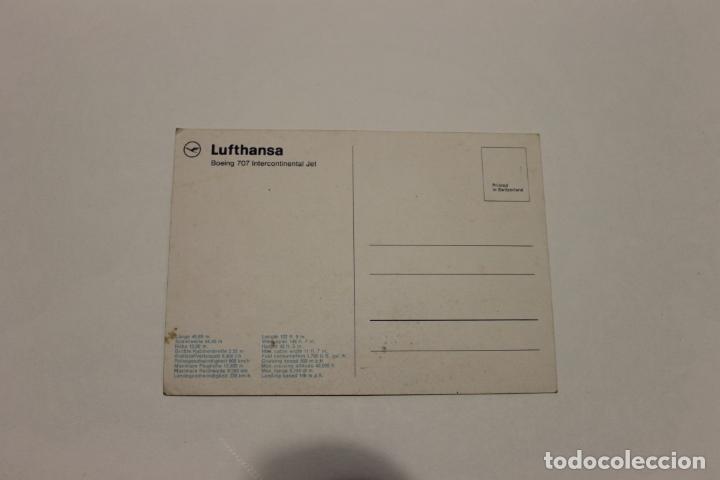 Postales: POSTAL BOEING 707 INTERCONTINENTAL JET, DE LUFTHANSA - Foto 2