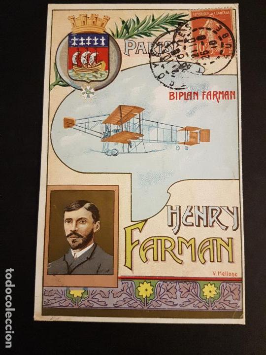Postales: POSTAL AEROPLANO BIPLAN FARMAN 1910 - Foto 1