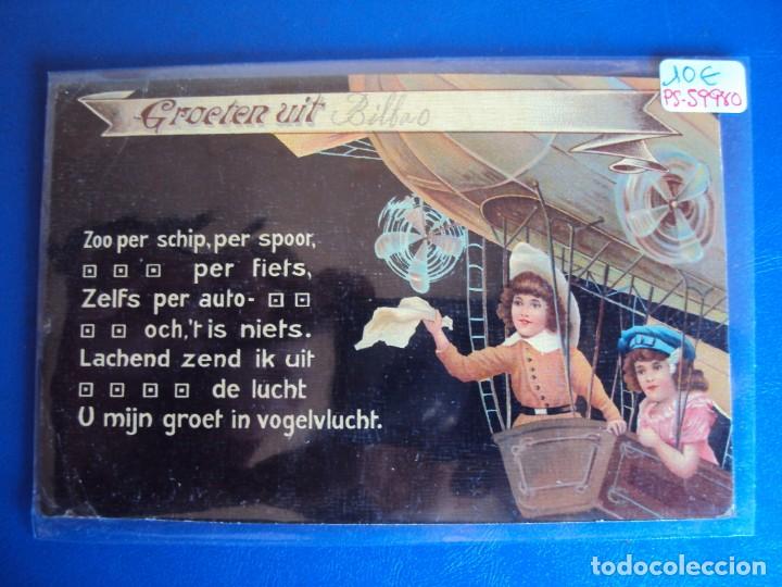 Postales: (PS-59980)POSTAL ILUSTRADA DESPEDIDA EN ZEPPELIN - Foto 1