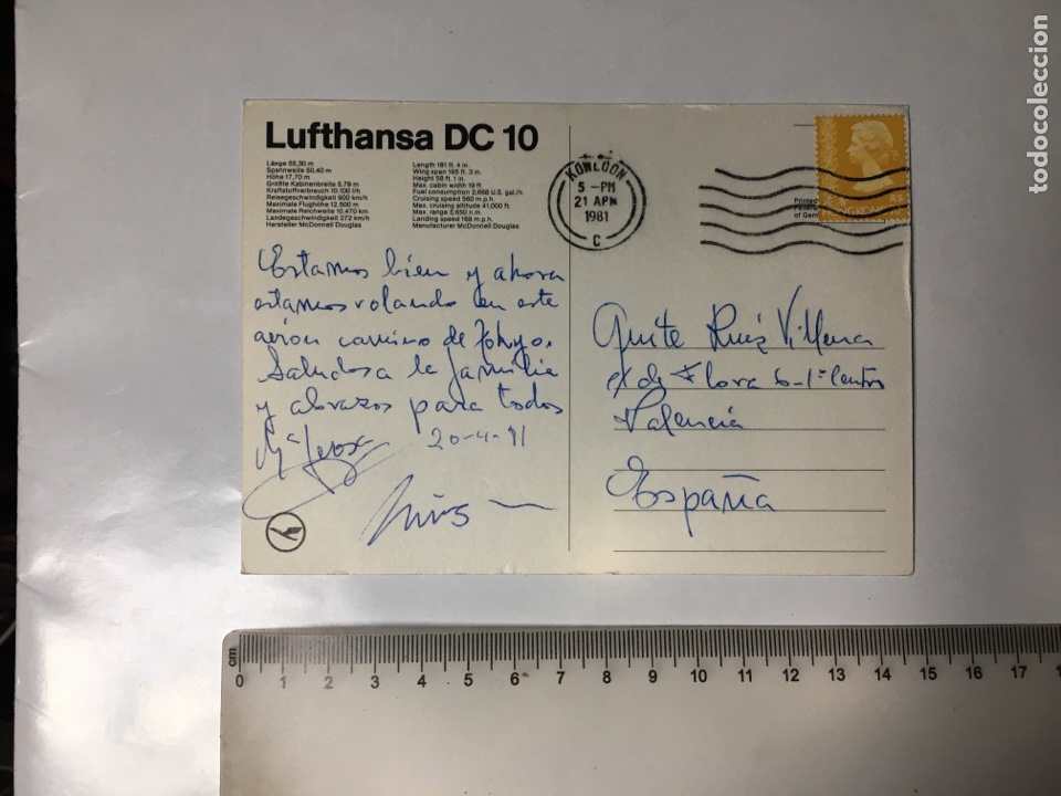 Postales: POSTAL. LUFTHANSA DC 10. - Foto 2