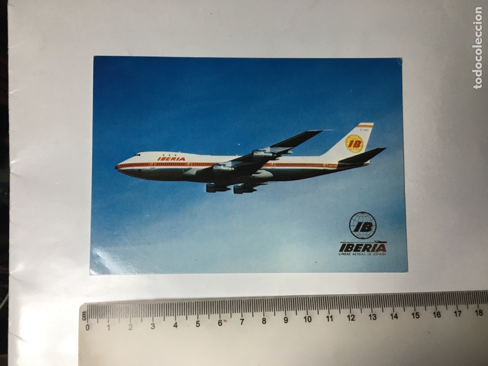 Postales: POSTAL. BOEING-747 JUMBO. IB&Eacute;RIA. - Foto 1