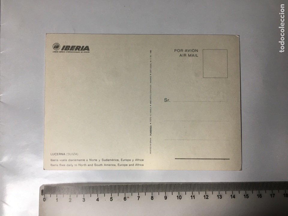 Postales: POSTAL. LUCERNA. SUIZA. IBERIA. PUMERSA. - Foto 2