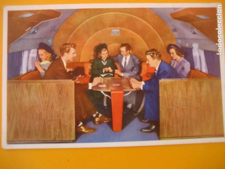 Postales: Avion. DC - 6. Deltaliner. Interior. Postal sin circular - Foto 1