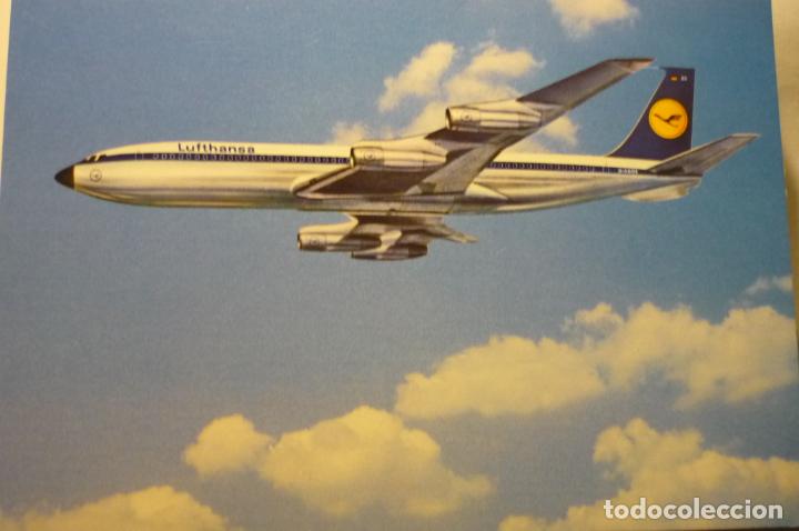 Postales: postal avion b 707 lufthansa intercontinental jet - Foto 1
