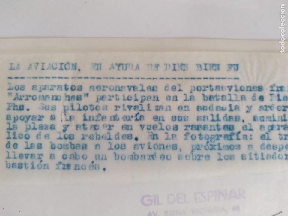 Postales: ANTIGUA FOTOGRAFIA AVION BOMBAS AVIACION AYUDA BATALLA DIEN BIEN PHU 1954 FOTO GIL ESPINAR RV - Foto 3 - 293935418