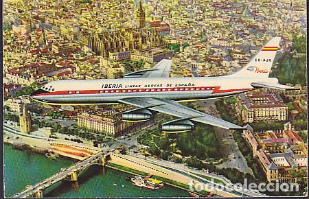 Postales: POSTAL IBERIA JET DC.8 - Foto 1