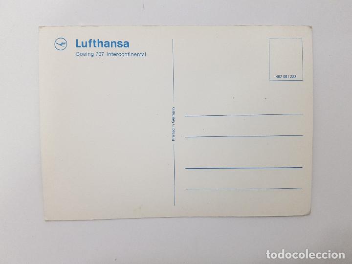 Postales: POSTAL AVION. LUFTHANSA. BOEING 707 INTERCONTINENTAL. SIN CIRCULAR - Foto 2