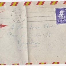 Postales: IBERIA - SOBRE Y CARTA - PAPEL BIBLIA - 1953 - ”CON SALUDOS DE IBERIA” GRAN SELLO AL DORSO - 222X106. Lote 365982266