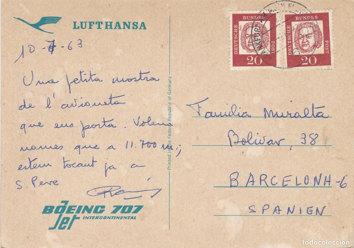 Postales: Lufthansa - Boeing 707 Jet Intercontinental - 149x105mm - Foto 2