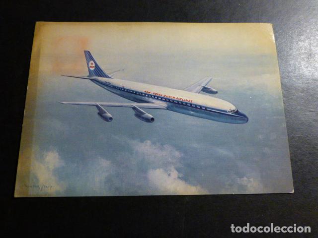 Postales: AVION KLM DOUGLAS DC-8 INTERCONTINENTAL JET POSTAL - Foto 1