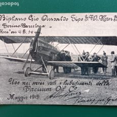 Postales: BIPLANO RAID TORINO BARCELONA 1919 VACUUM OIL. Lote 403302619