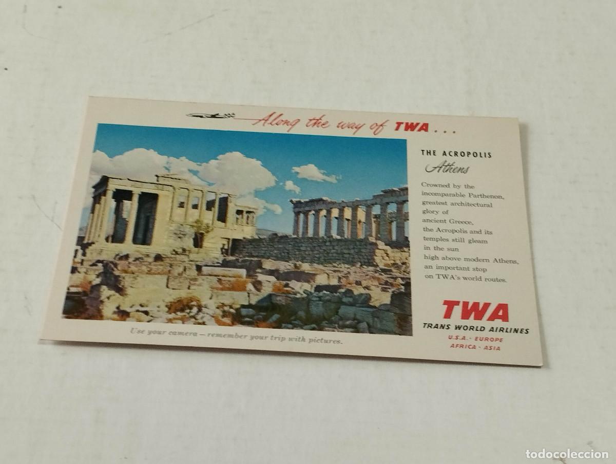 Postales: POSTAL TWA - THE ACROPOLIS - ATHENS - Foto 1