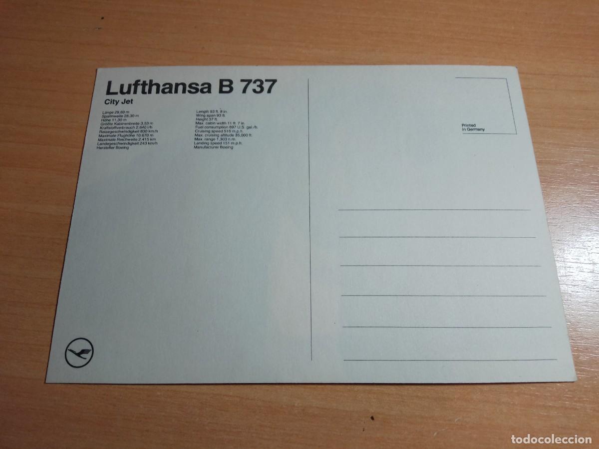 Postales: POSTAL LUFTHANSA B 737 AVION . SIN CIRCULAR - Foto 2