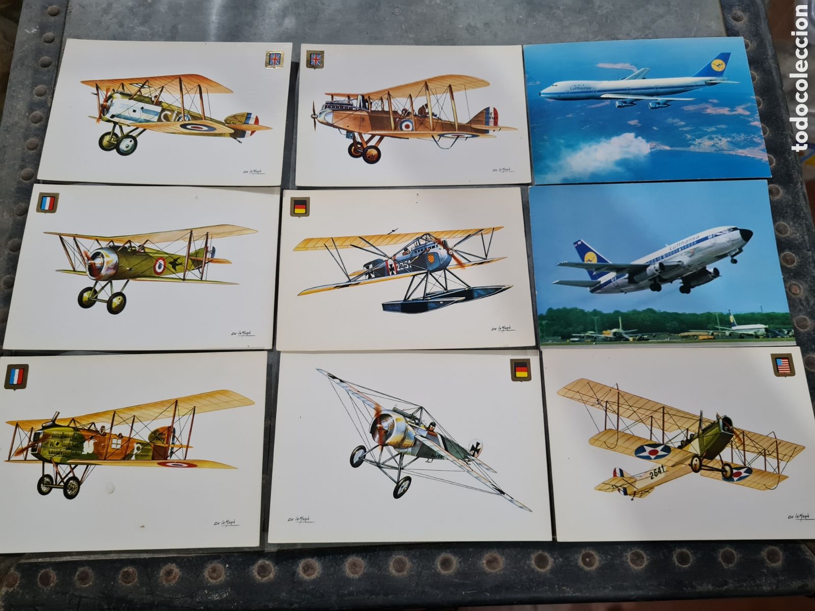 Postales: 9 postales sin circular de aviones - Foto 1