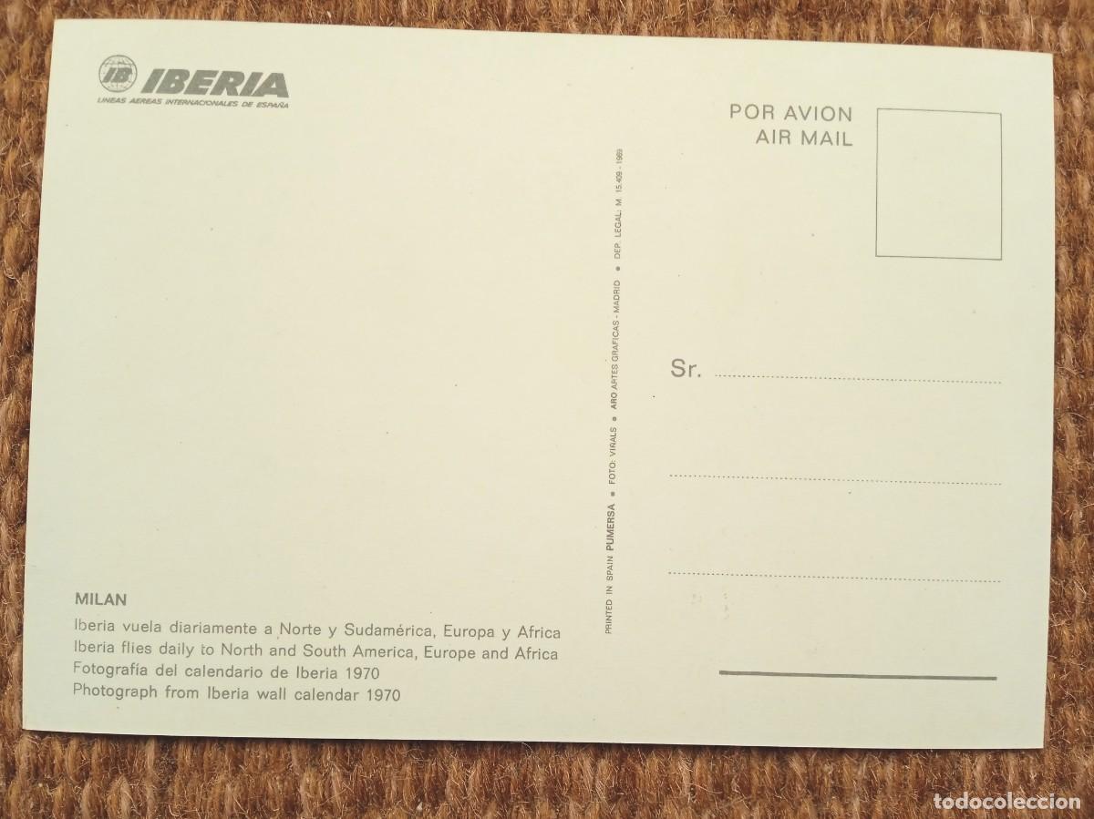 Postales: IBERIA LINEAS AEREAS - MILAN - Foto 2