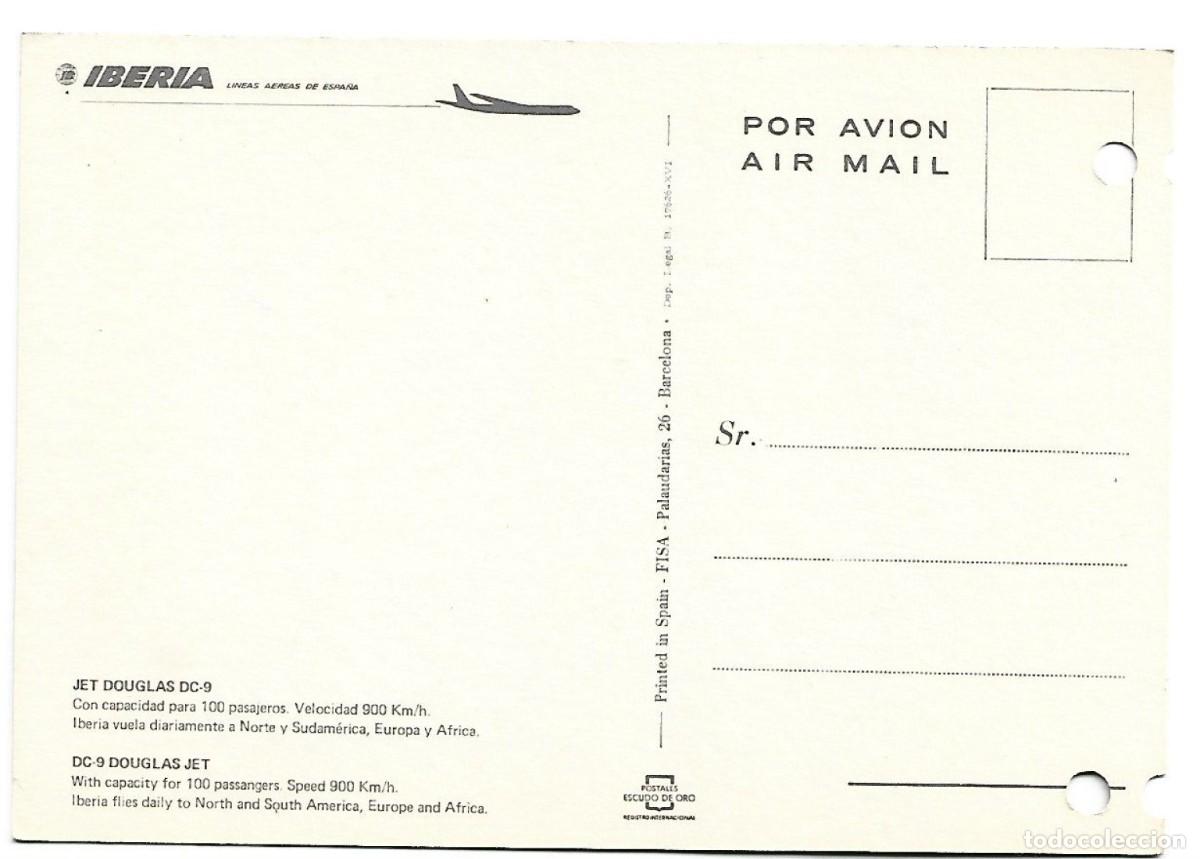 Postales: JET DOUGLAS DC-9.- IBERIA - Foto 2