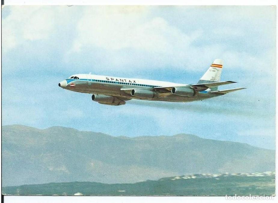 Postales: CONVAIR CV 990 A &rdquo; CORONADO &rdquo;.- SPANTAX - Foto 1
