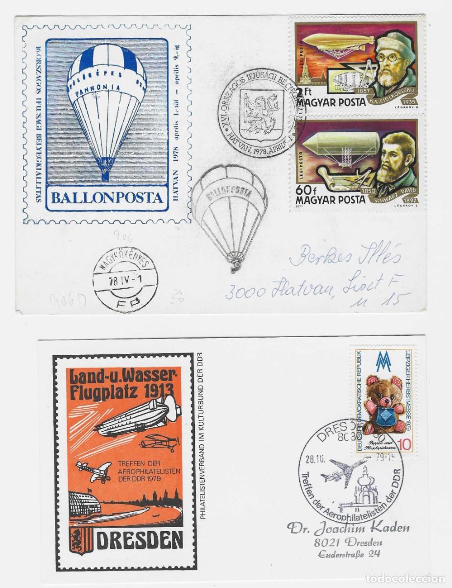 Postales: AVIACI&Oacute;N - 2 POSTALES CIRCULADAS TEM&Aacute;TICA GLOBOS Y ZEPPELINES - Foto 1