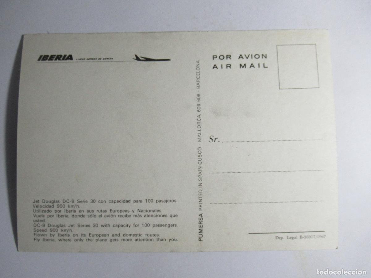 Postales: Jet Douglas DC-9 - Avi&oacute;n Iberia - Foto 2