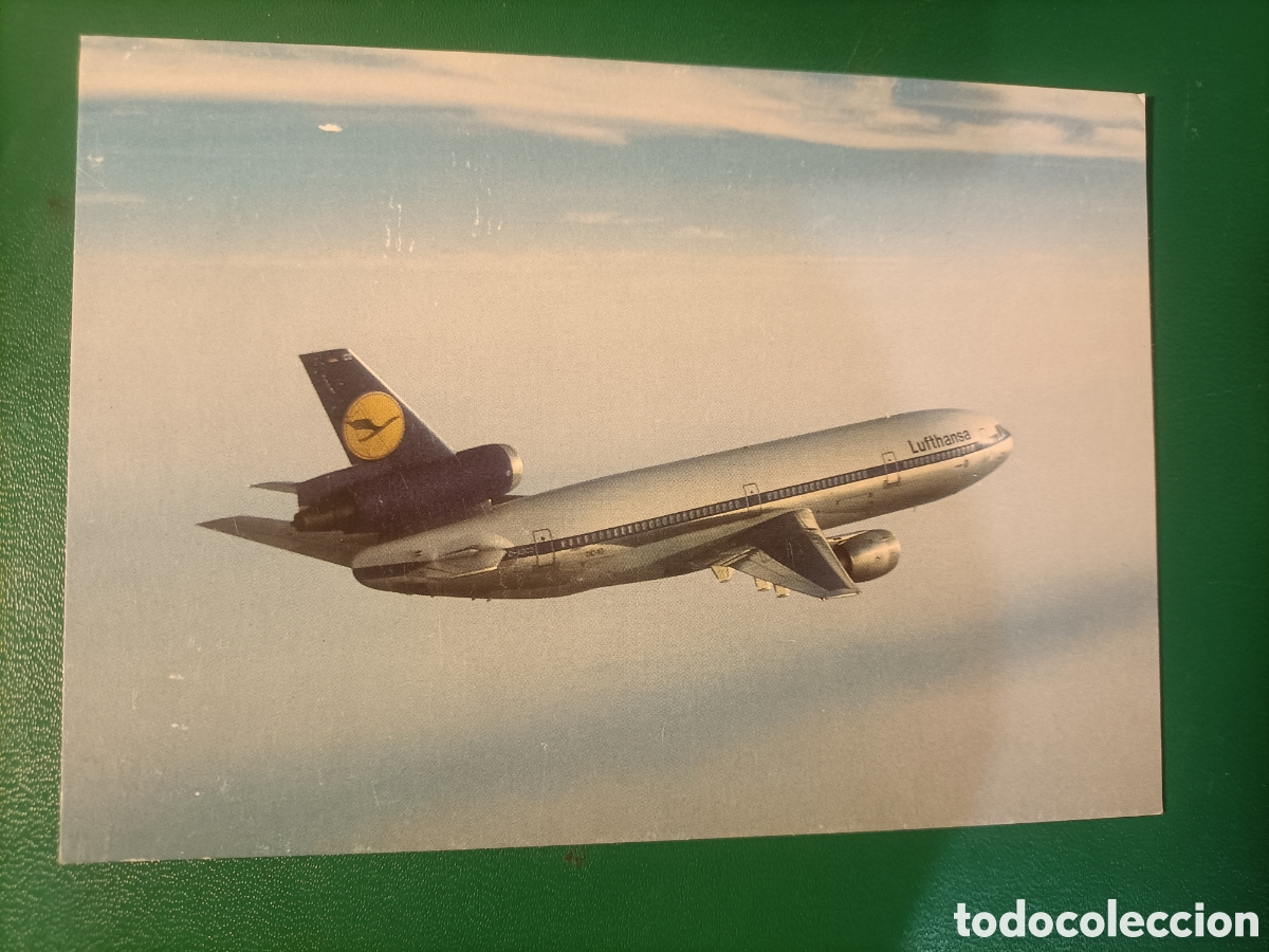 Postales: Tarjeta postal compa&ntilde;&iacute;a a&eacute;rea LUFTHANSA DC 10 - Foto 1