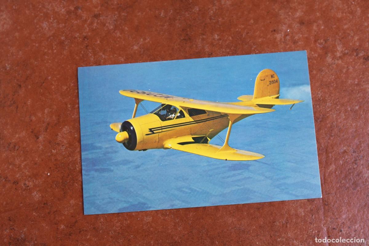 Postales: POSTAL DE AVIONES : THE BEAECHCRAFT MODEL 17 STAGGERWING - Foto 1