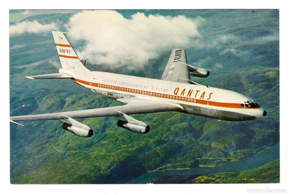 Postales: QUANTAS BOEING 707 &bull; QUANTAS EMPIRE AIRWAIS - Foto 1