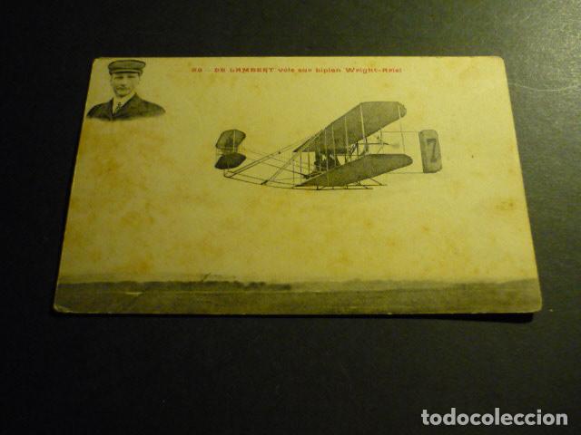 Postales: BIPLANO DE WRIGHT-ARIEL PILOTADO POR DE LAMBERT POSTAL - Foto 1