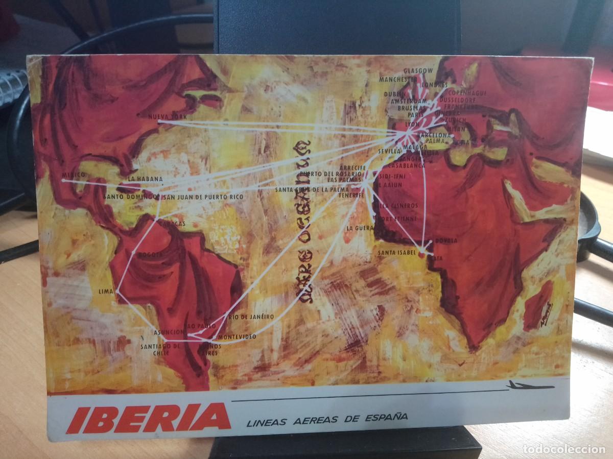 Postales: POSTAL IBERIA MAPA DE RUTAS. SIN CIRCULAR - Foto 1