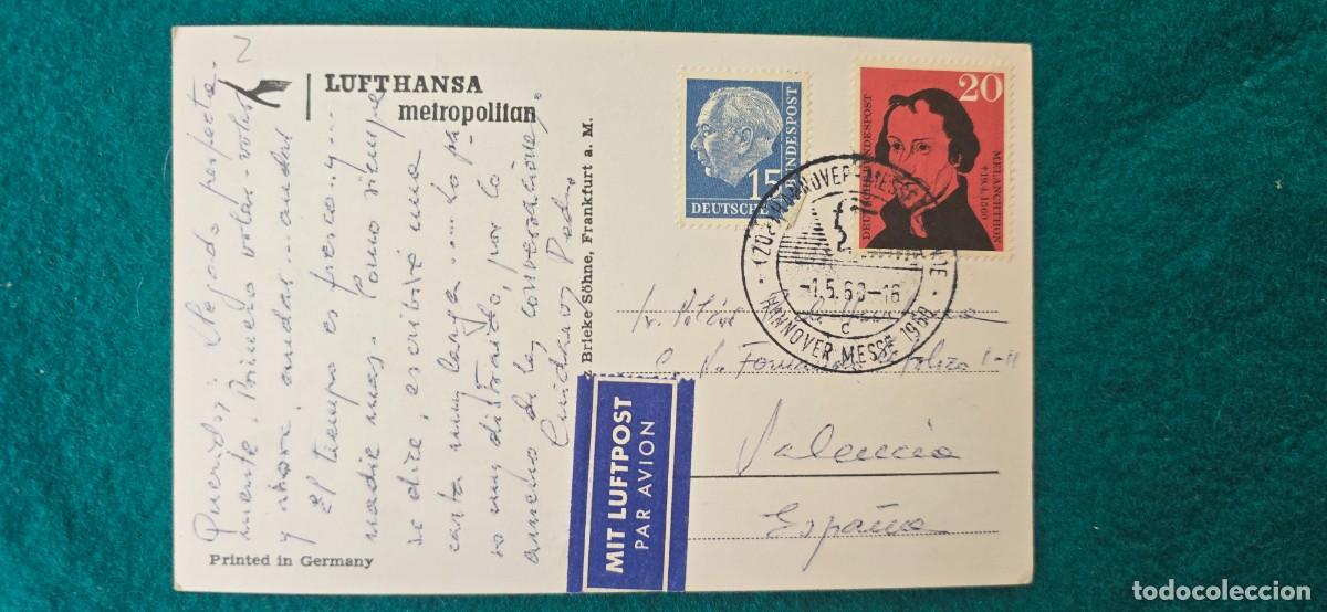 Postales: POSTAL AVION LUFTHANSA (1960) - Foto 2