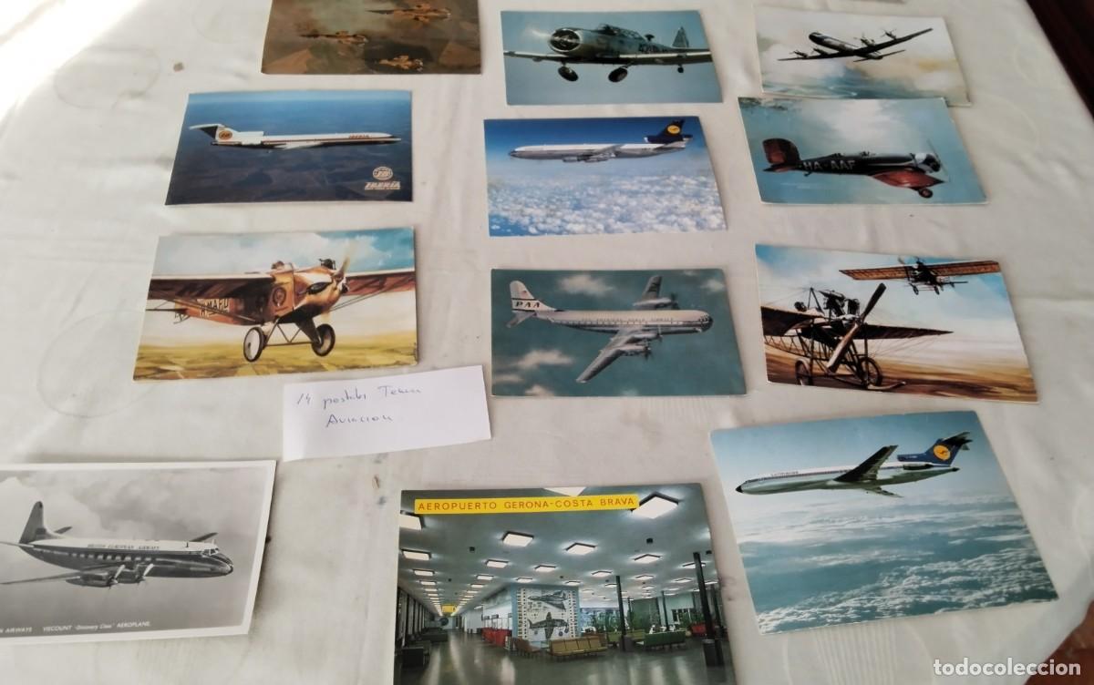 Postales: LOTE DE 14 POSTALES TEMA AVIONES - Foto 1