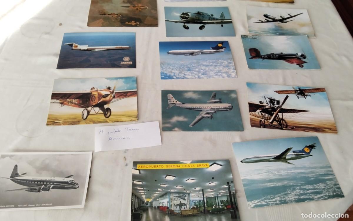Postales: LOTE DE 14 POSTALES TEMA AVIONES - Foto 2