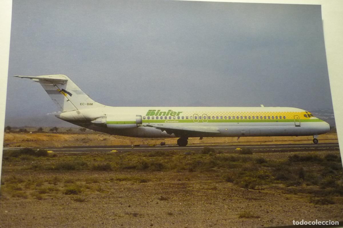 Postales: POSTAL EXTRANJERA BINTER CANARIAS DC 9 AVION - Foto 1