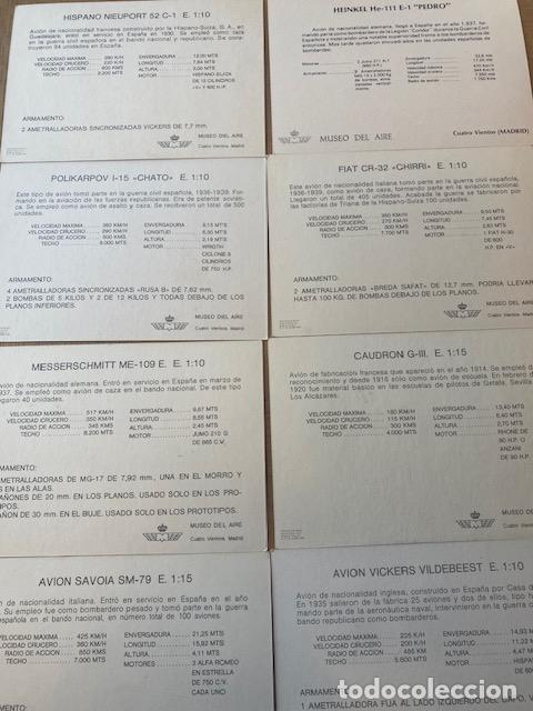 Postales: Aviones. 8 postales. Museo del Aire. - Foto 2