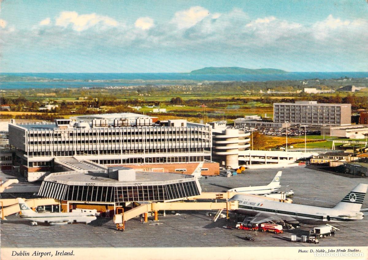 Postales: Postal Aeropuerto de Dubl&iacute;n Aer Lingus Aviaci&oacute;n Irlanda