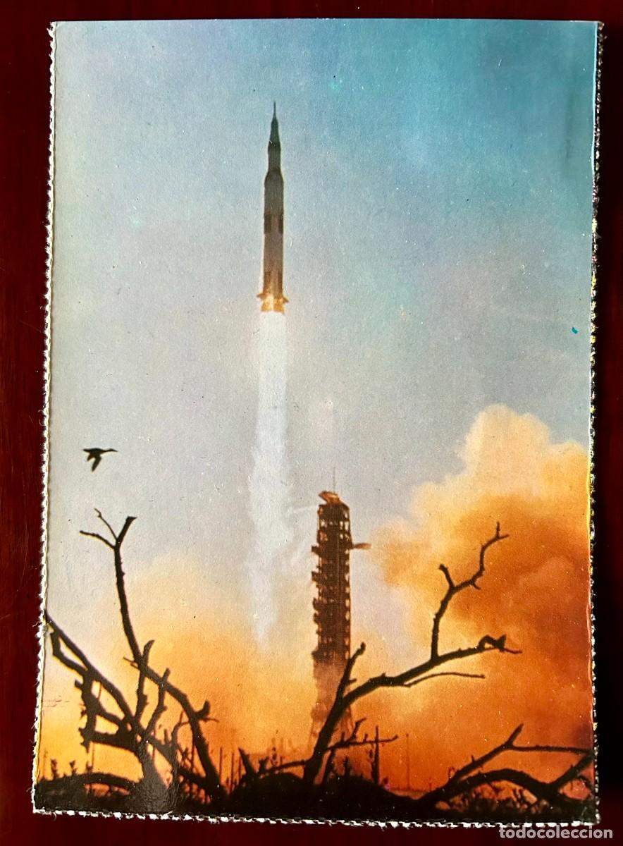Postales: POSTAL IMAGEN DEL LANZAMIENTO DEL APOLO 8 EN HOUSTON EL 1969 - NASA - FRANQUEADA SIN CIRCULAR 1974