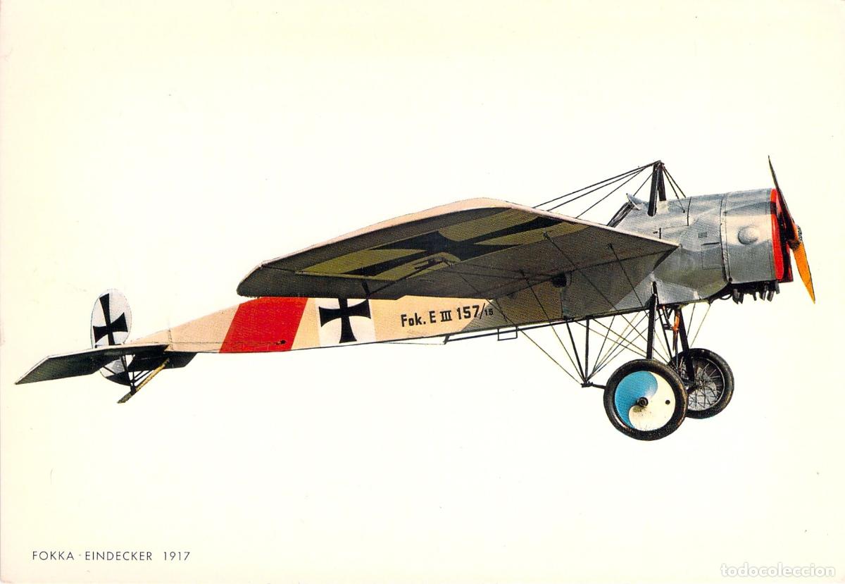 Postales: Postal de Avi&oacute;n Fokker Eindecker Aviaci&oacute;n Militar Monoplano